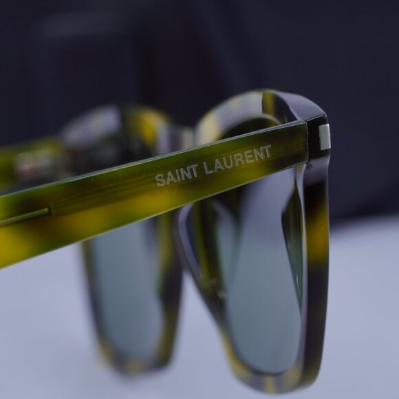 Saint Laurent SL281 SLIM 003 Square Sunglasses - Havana/Green - Picture 4 of 9